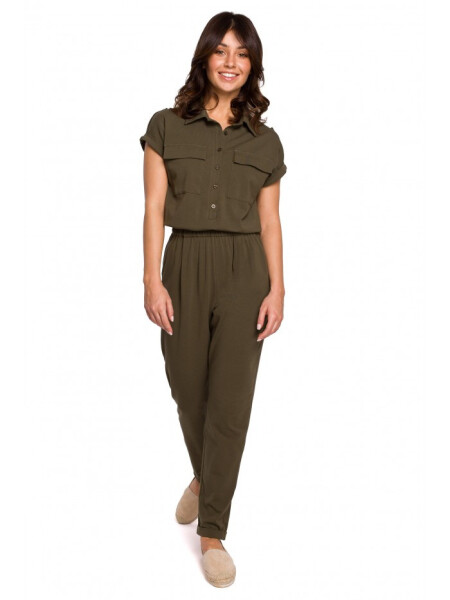 B223 Safari kombinéza s kapsami s klopou - khaki barva EU XL