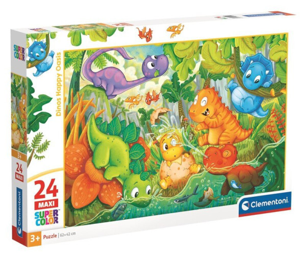 Puzzle Šťastná oáza dinosaurů Maxi 24 dílků