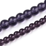 Skleněné korálky - průsvitné - fialové - ∅ 4 mm - 10 ks
