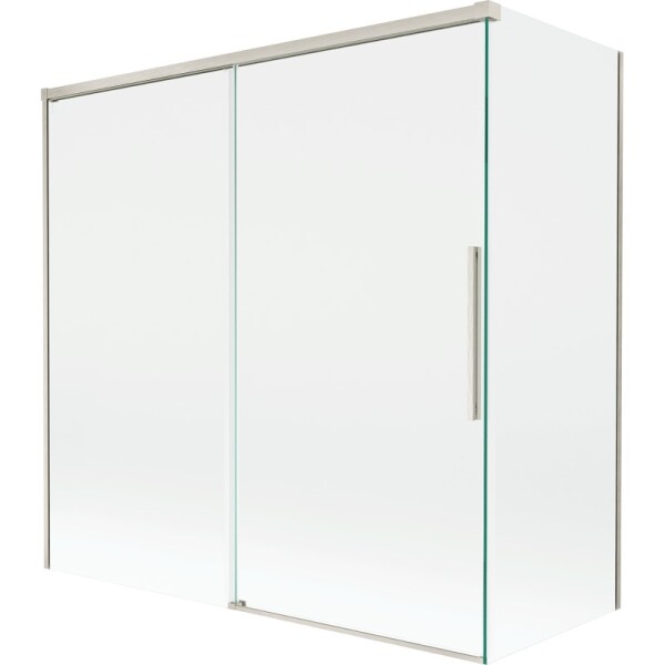MEXEN/S - Rox vanová zástěna 2-křídlová posuvná 160 + 75 x 150, transparent, nikl kartáčovaný 8C9-160-075-97-00