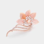 Luxusní brož ve tvaru orchideje se sladkovodní Lea, Růžová