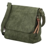 Trendy dámská koženková crossbody kabelka Anelise, tmavě zelená