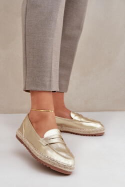 Dámské espadrilky s jutovou pleteninou na ploché podrážce zlaté Shilova 36