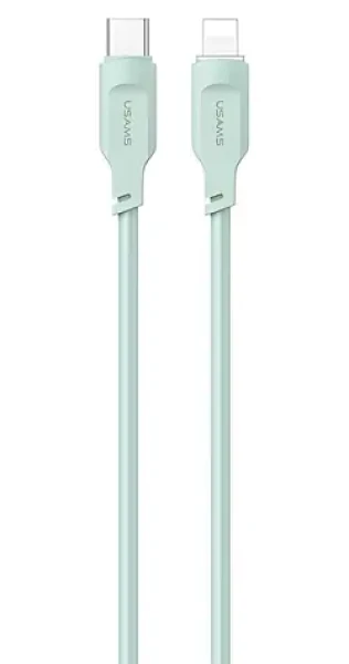 USAMS SJ566 zelená / Datový kabel / Lightning - USB Type-C / 1.2m / 20W PD Fast Charge (SJ566USB04)