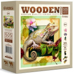 Dřevěné puzzle Chameleon a květiny 505 dílků