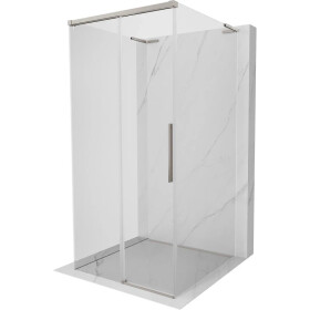 MEXEN/S - Rox-3S L sprchový kout 3 stěnný , posuvný 90 x 90, transparent, nikl kartáčovaný 8C2L-090-090-97-00-3S