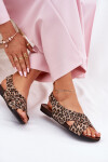 Dámské kožené sandály leopardí hnědé Zazoo 40407 38