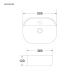 Mereo Umyvadlo na desku bez přepadu, Lota, 505x385x120 mm, keramické UC513912O