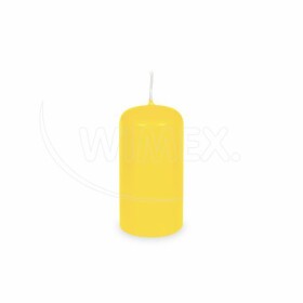 Svíčka válcová Ø 40 x 80 mm žlutá, 4ks
