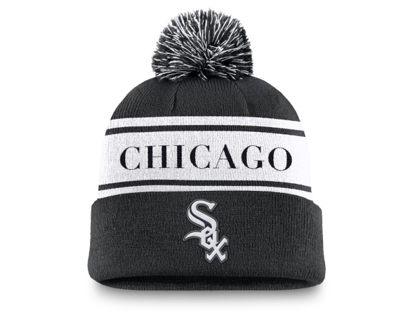 Nike Pánská zimní čepice Chicago White Sox MLB Peak Standard Cuff Pom Beanie