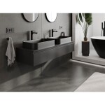 MEXEN/S - Orio koupelnová skříňka pod umyvadlo 140 cm s deskou, 1 šuplík, černá mat 91A10-14023-1-BFC71