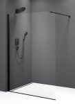 POLYSAN - MODULAR SHOWER BLACK jednodílná zástěna pevná k instalaci na zeď, 900 MS1-90B