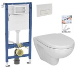 GEBERIT DuofixBasic s bílým tlačítkem DELTA51 + WC JIKA LYRA PLUS + SEDÁTKO DURAPLAST SLOWCLOSE 458.103.00.2 51BI LY5