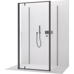CERANO - Třístěnný sprchový kout Ferri U L/P - 6 mm - černá matná, transparentní sklo - 90x90x195 - pivotový CER-8050BD7858