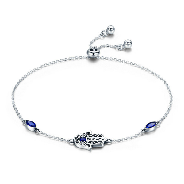 Elenys stříbrný náramek Hamsa symbol ochrany