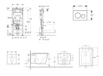 GEBERIT - Duofix Set předstěnové instalace, klozetu Arkas I a sedátka softclose, tlačítko Sigma20, nerez SANI11CA6174