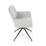 Židle jídelní, krémová látka, noha černý kov, otočný mechanismus 360°