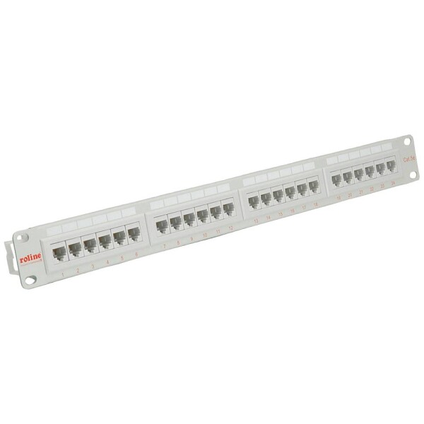 Roline 24 portů síťový patch panel 483 mm (19) CAT 5e 1 U šedá - Roline 26.11.0347