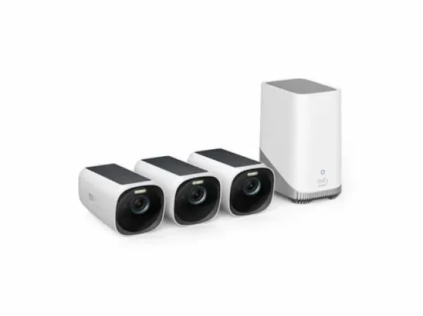 Anker eufy S330 bílá / Venkovní IP kamera se solárním nabíjením / 3x kamera + jednotka HomeBase 3 / 4K (T88723W1)