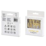 PartyDeco Svíčky Happy Birthday zlaté