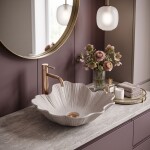 REA - Umyvadlo na desku Flower Beige REA-U7888