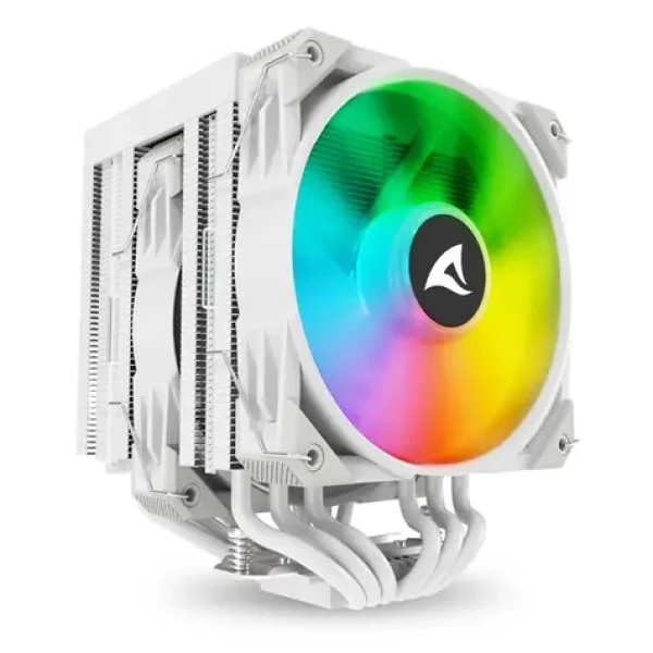 Sharkoon A60 RGB bílá / 2x 120mm / 260W TDP / 1800 RPM @30 dB / RGB / AMD + Intel (4044951042067)