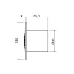CATA - B-10 PLUS T koupelnový ventilátor s časovačem, 15W, potrubí 100, bílá 00981101
