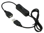 PremiumCord USB 2.0 černá / Prodlužovací kabel / s vypínačem / A-A / 1 m (kupaasw1)