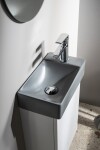 SAPHO - MARGITHA keramické umývátko 38x22cm, otvor pro baterii vpravo, šedá MGT3822GR