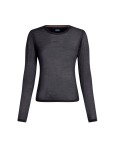Dámské merino tričko s dlouhým rukávem ICEBREAKER Wmns 75 Cool-Lite Featherlight LS Crewe, Black velikost: M