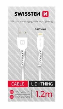 SWISSTEN datový kabel USB - LIGHTNING 1.2m bílá (71506030BOX)