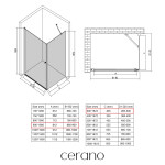CERANO - Sprchový kout Antelo L/P - 6 mm - chrom, transparentní sklo - 90x30x190 - otočný CER-477380