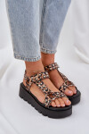 Zdobené Sandály Na Platformě Leopardí Hnědé Tatellia 39