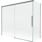 MEXEN/S - Rox vanová zástěna 2-křídlová posuvná 180 + 80 x 150, transparent, grafit metal 8C9-180-080-95-00