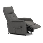 Křeslo polohovací, eletrické, šedá látka.