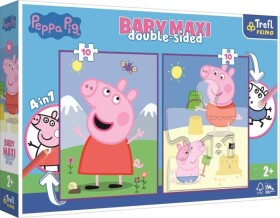 Trefl Puzzle Baby maxi Prasátko Peppa Dobrý den 2x10 dílků - oboustranné