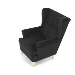 Křeslo ušák, černá látka, AK-388 BK2