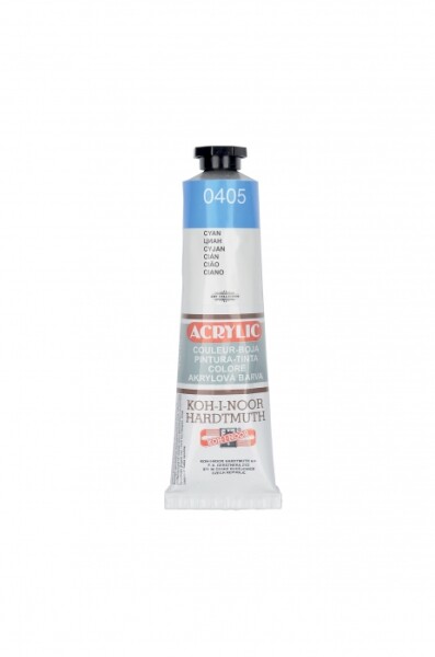 Akrylová barva Koh-i-Noor 40 ml - modrá cyan 0405