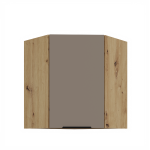 Horní rohová skříňka Aria 60x60 GN-72 1F (45°) Barva korpusu: Dub artisan, Barva dvířek: TA - Sandgrau AFM