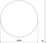 MEXEN - Loft zrcadlo 95, černý rám 9850-095-095-000-70