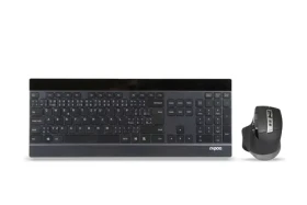 Rapoo 9900M Multi-Mode černá / bezdrátová sada klávesnice a myši / 2.4 GHz / BT 3.0 a 4.0 / CZ verze (6940056193490)