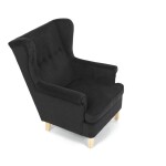 Křeslo ušák, černá látka, AK-388 BK2