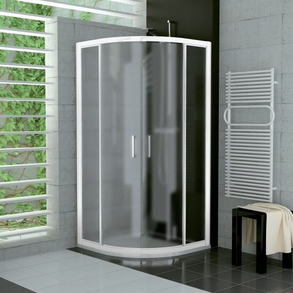 SanSwiss TER550800422 Sprchový kout čtvrtkruhový 80×80 cm, bílá/durlux