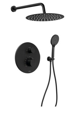 SAPHO - Podomítkový sprchový set s termostatickou baterií, box, 2 výstupy, černá mat RH396B-01