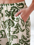 Dámské květinové kalhoty s širokými nohavicemi LOVEGARDEN zelené FashionStreet UY2656 M