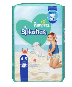 Pampers Splashers Baby Shark 4, 11 Jednorázové Plenkové Kalhotky do Vody, 9kg - 15kg