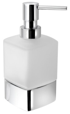 Gedy - LOUNGE dávkovač mýdla na postavení, 280 ml, mléčné sklo, chrom 545513
