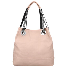 Módní dámská koženková kabelka na rameno Žanet, světle růžová
