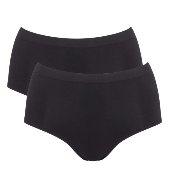 Dámské kalhotky GO Sense Highwaist 2P - BLACK - černé 0004 - SLOGGI BLACK XL