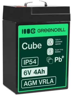 Green Cell Olověný akumulátor VRLA AGM 6V 4Ah / Baterie / Faston F1 / do UPS (AGM15)